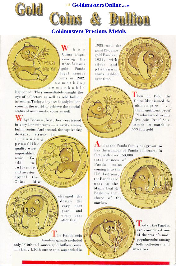 Gold Panda Coins from China